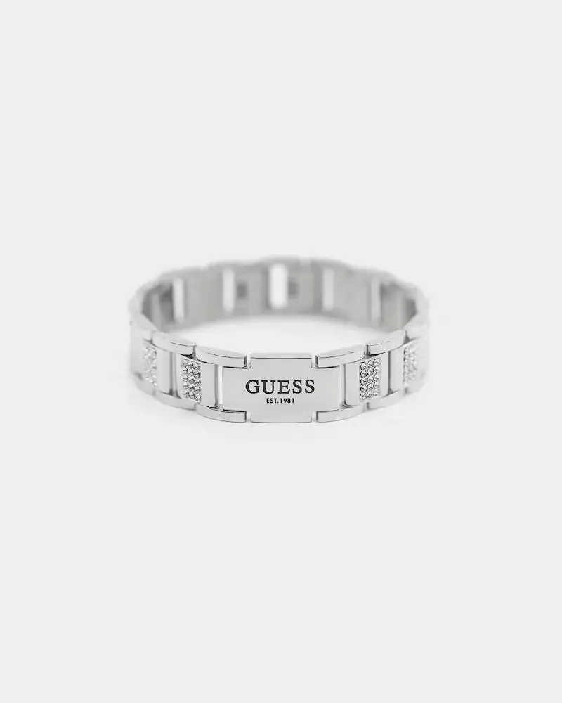 Guess Mainline Frontier 15Mm Crystal Bracelet Silver 1