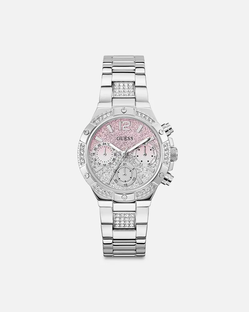 Guess Mainline Harlow Pink Silver Bracelet Watch Silver 1