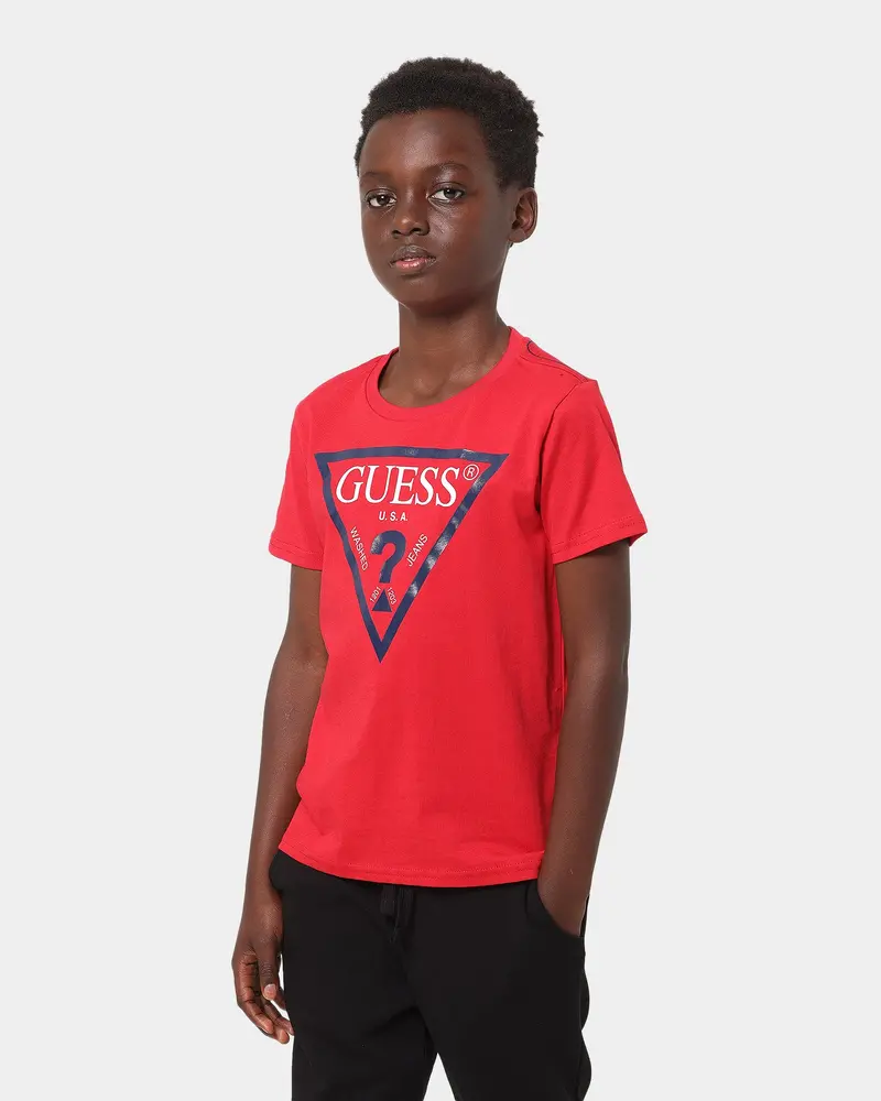 Guess Mainline Kid's Core Short Sleeve T-Shirt True Red Hot 1