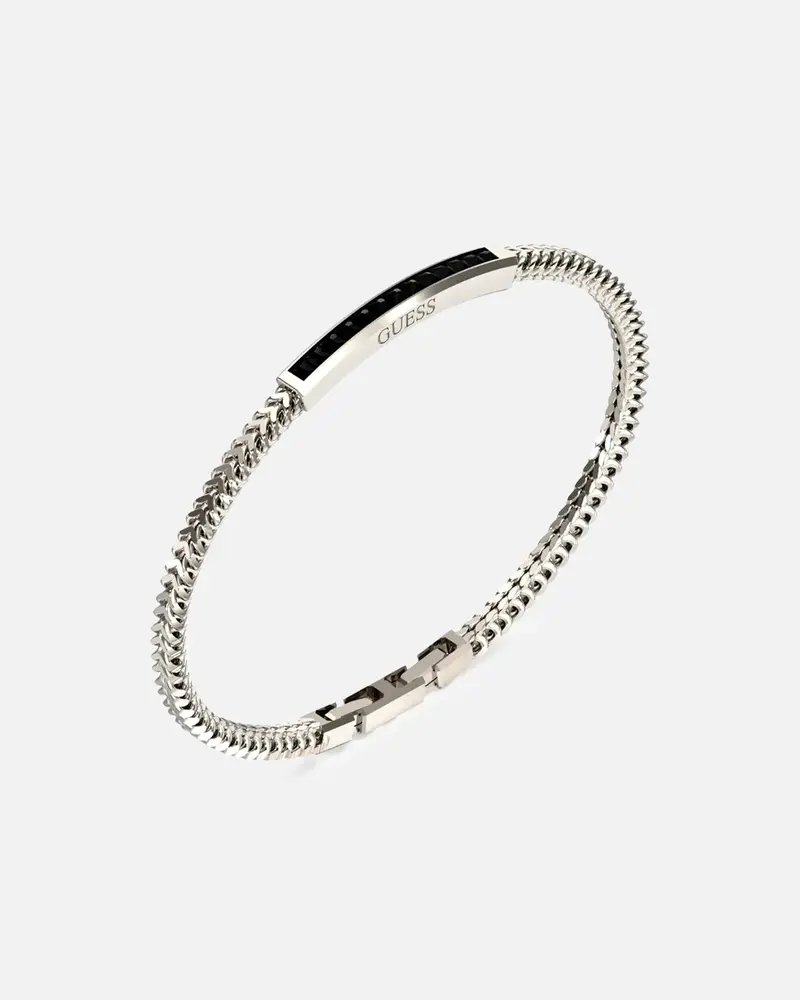 Guess Mainline Noir Crystals Plate Bracelet Steel 1