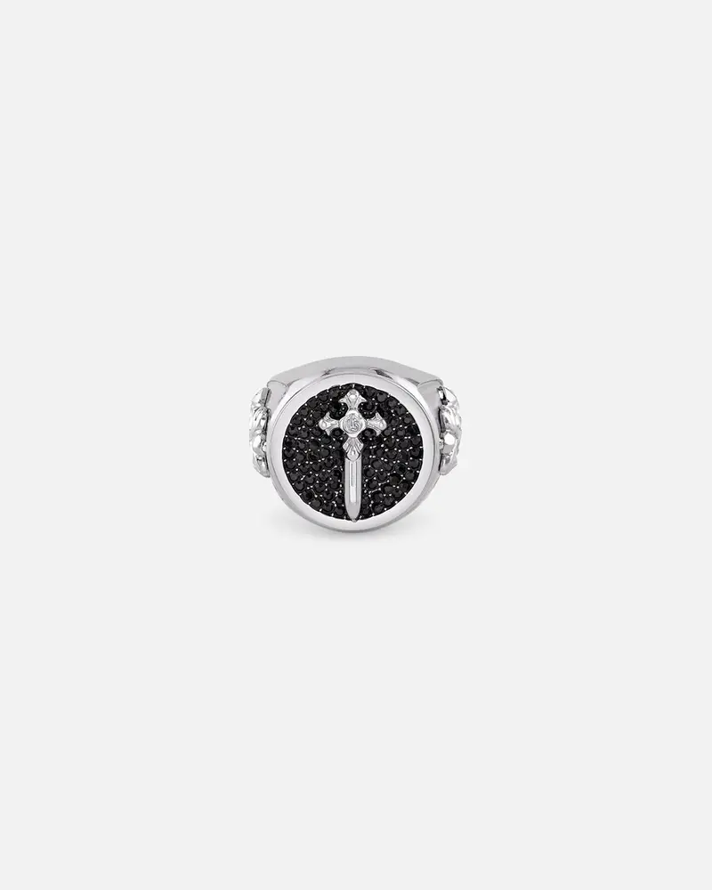 Guess Mainline Rebel Knight 18Mm Dagger Crystal Ring Silver 1
