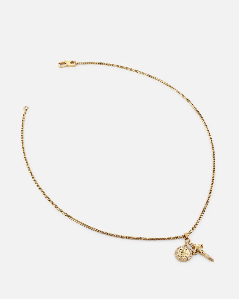 Guess Mainline Rebel Knight 26" 4G Coin And Dagger Necklace Gold 1