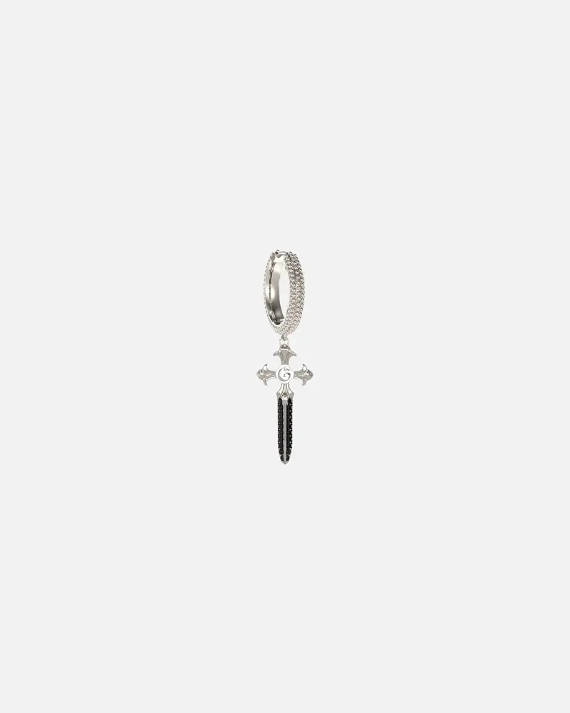 Guess Mainline Rebel Knight Dagger Crystal Earring Silver 1