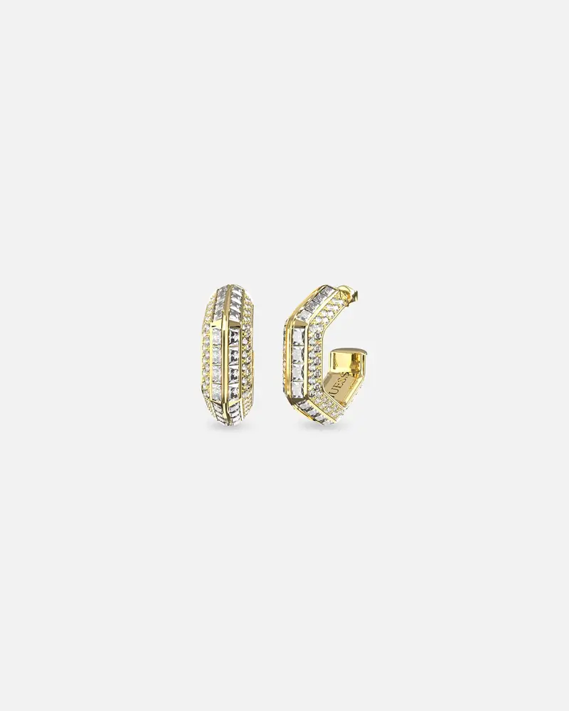 Guess Mainline Women's Lioness Queen Octagon Hoop Earrings Gold 1