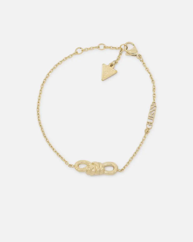 Guess Mainline Women's Modern Love Central Knot Bracelet Yellow Gold 1
