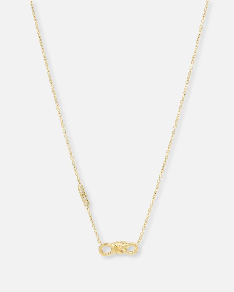 Guess Mainline Women's Modern Love Central Knot Necklace Yellow Gold 1