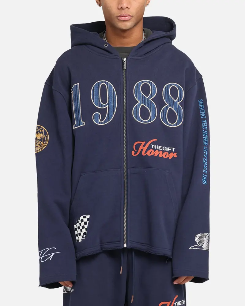 Honor The Gift 1988 Full Zip Hoodie Navy 1