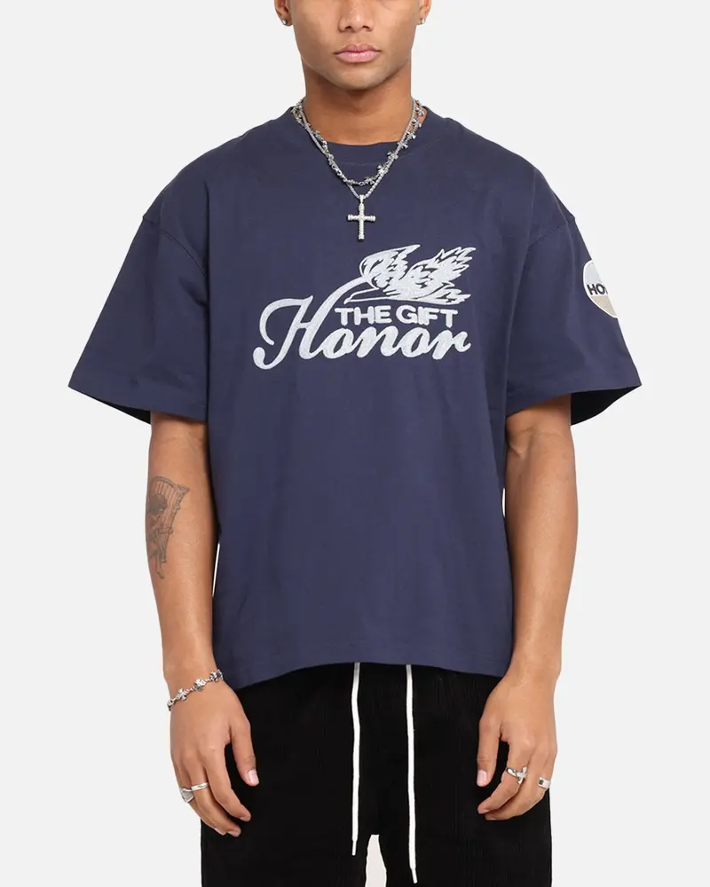 Honor The Gift Auto Club Boxy T-Shirt Navy 1
