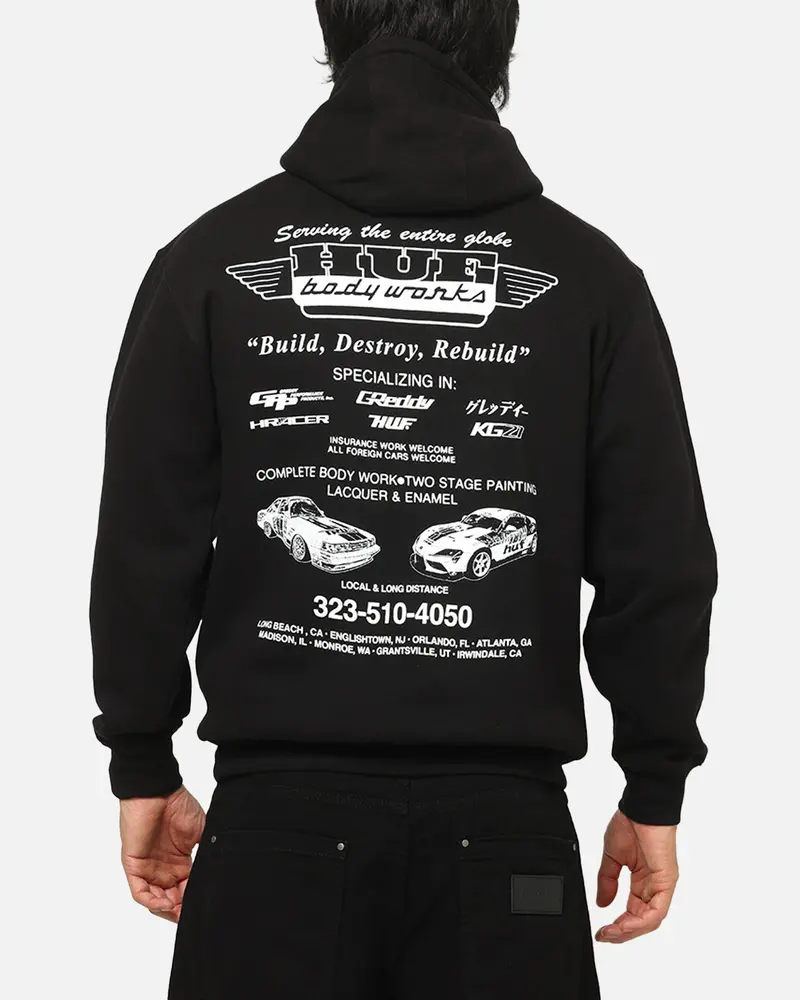 Huf X Greddy Body Works Hoodie Black 1