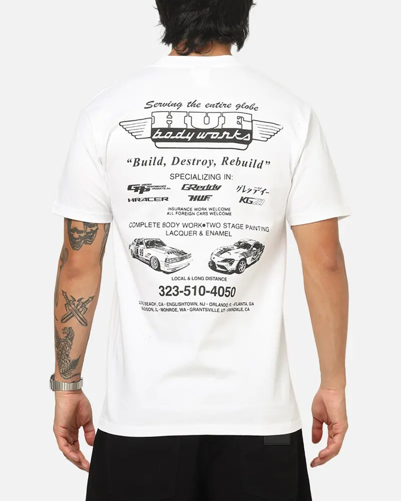 Huf X Greddy Body Works T-Shirt White 1