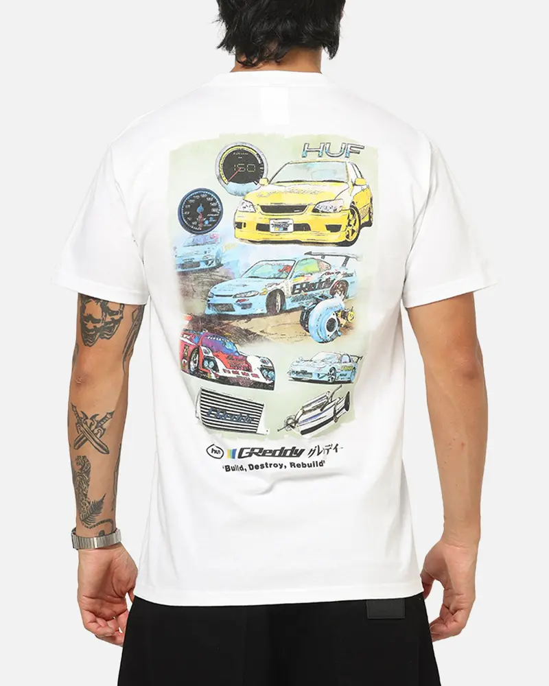 Huf X Greddy Parts T-Shirt White 1