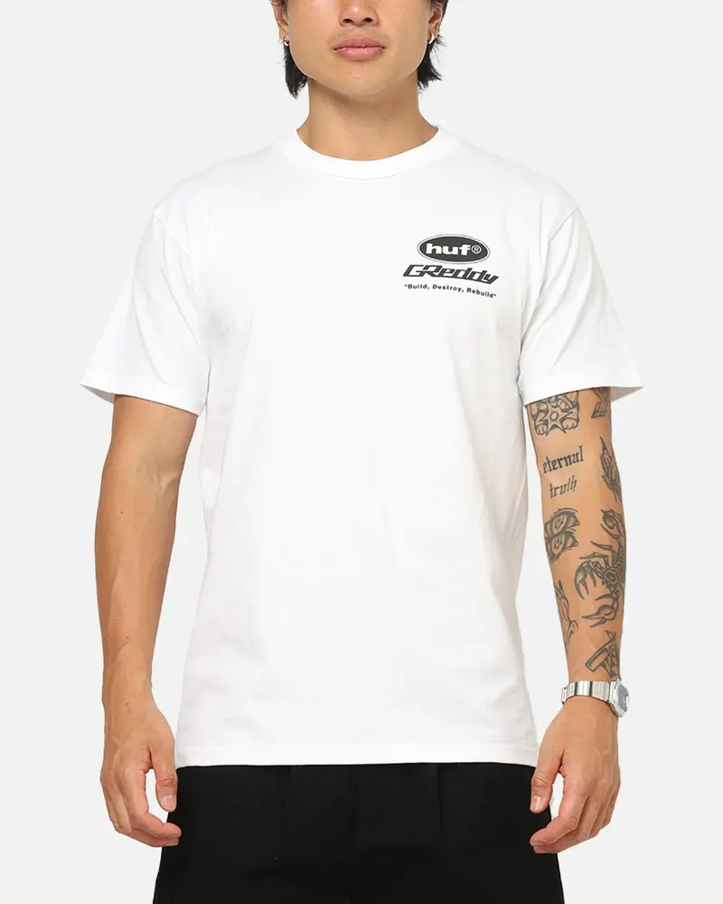 Huf X Greddy Parts T-Shirt White 2