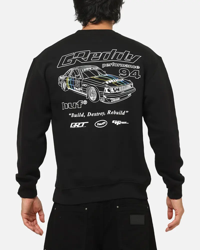 Huf X Greddy Retro Mod Crewneck Black 1