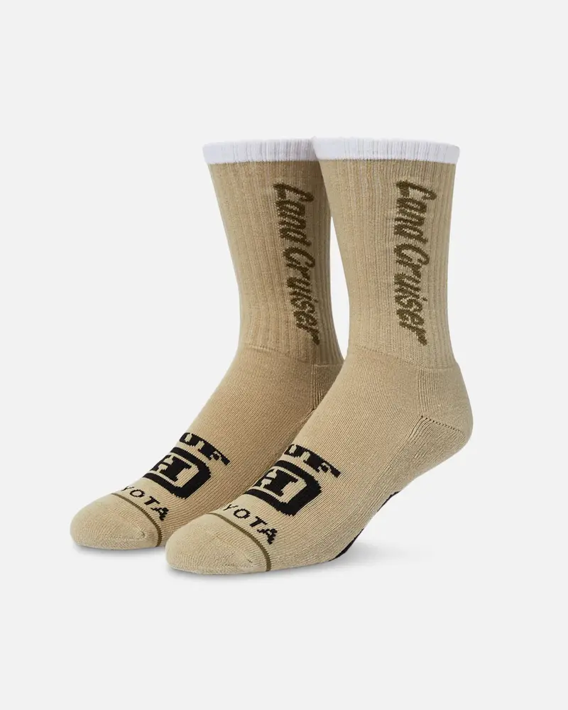 Huf X Toyota Land Cruiser Crew Socks Khaki 1
