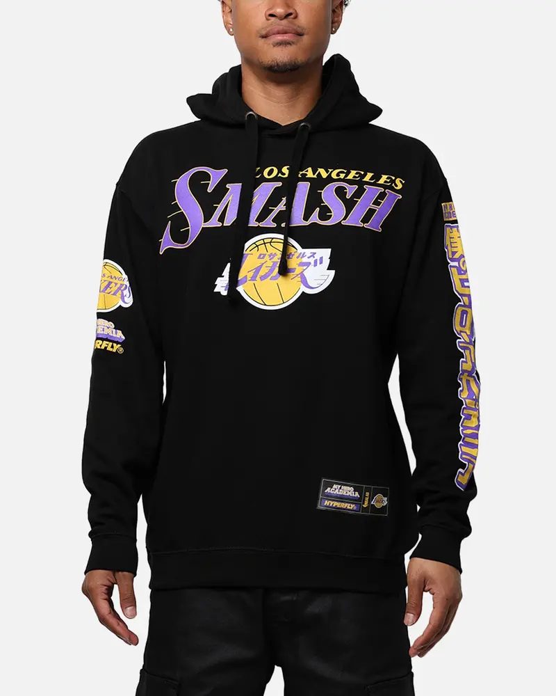 Hyperfly X My Hero Academia X Nba Los Angeles Lakers Hoodie Black 1