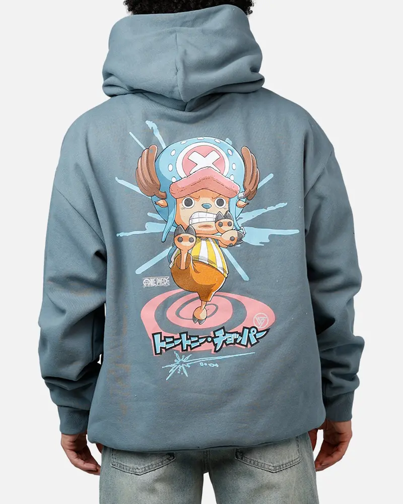Hypland X One Piece Chopper Splatter Hoodie Blue 1