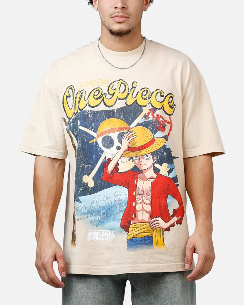 Hypland X One Piece Luffy Jumbo T-Shirt Cream 1