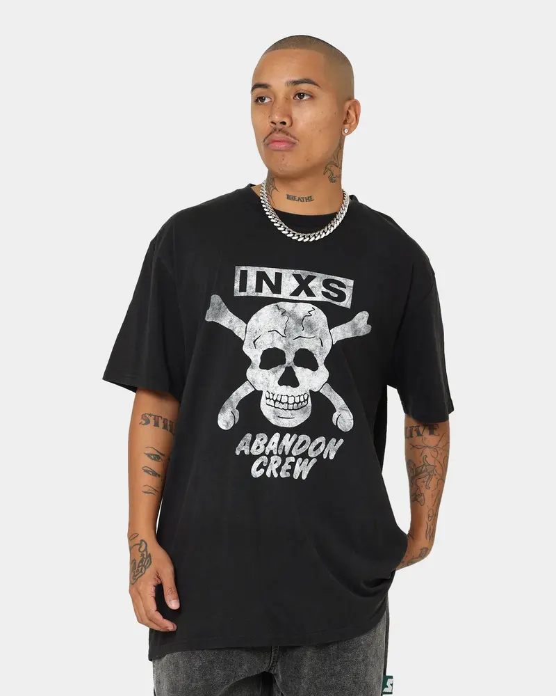Inxs Abandon Crewneck T-Shirt Washed Black 1
