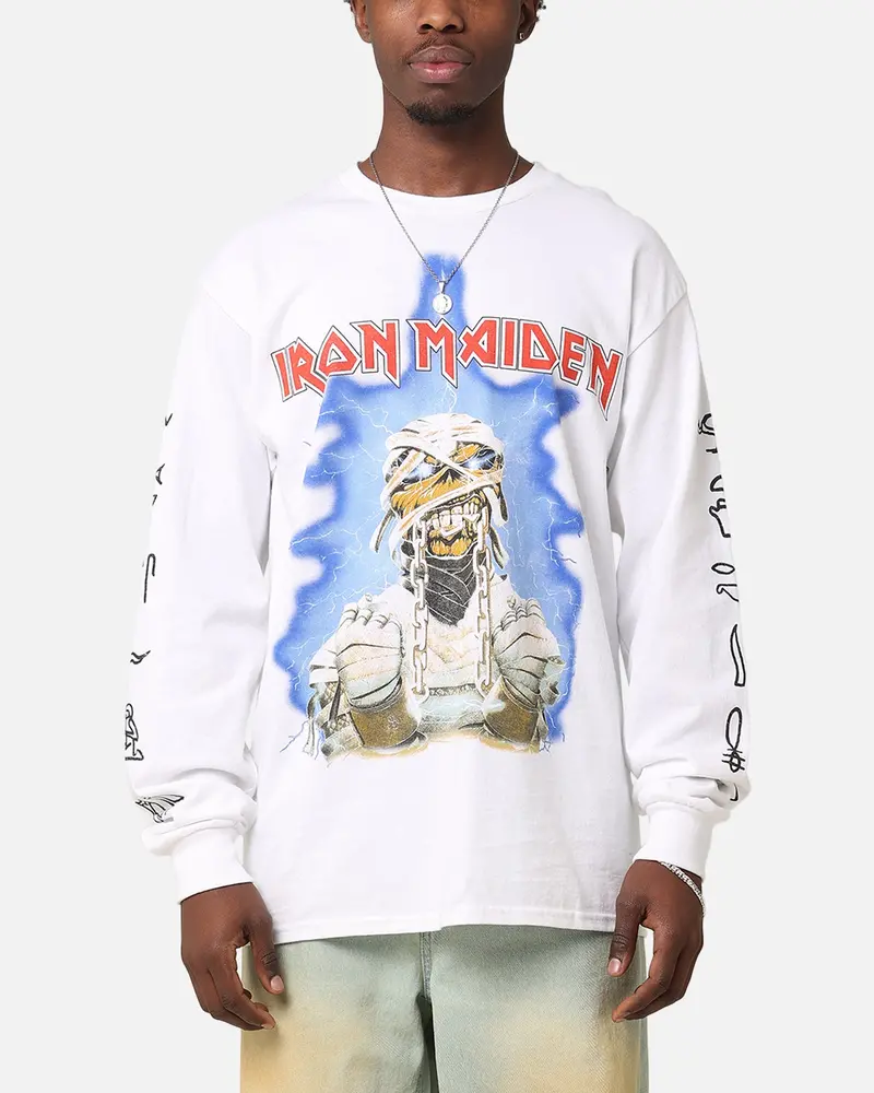Iron Maiden World Slavery Tour Long Sleeve T-Shirt White 1