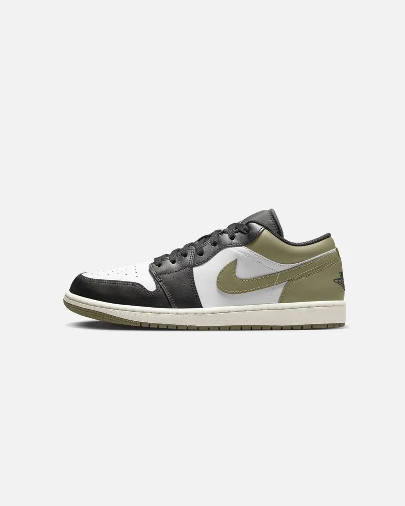Jordan Air Jordan 1 Low "Black Toe Medium Olive" Black/White 1