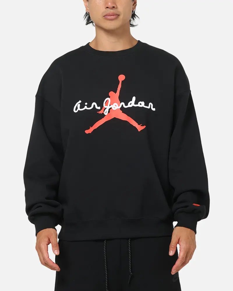 Jordan Brooklyn Aj6 Fleece Crewneck Black/Infrared 1