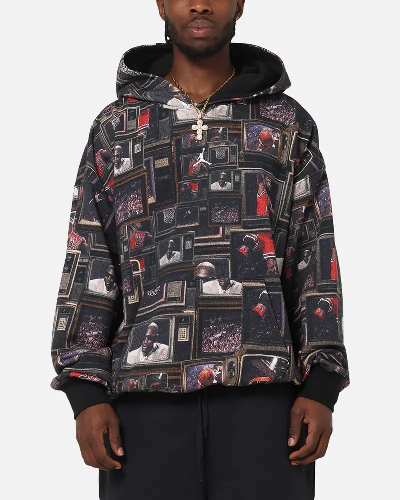 Jordan Brooklyn Fleece Printed Hoodie Black/Sail 1