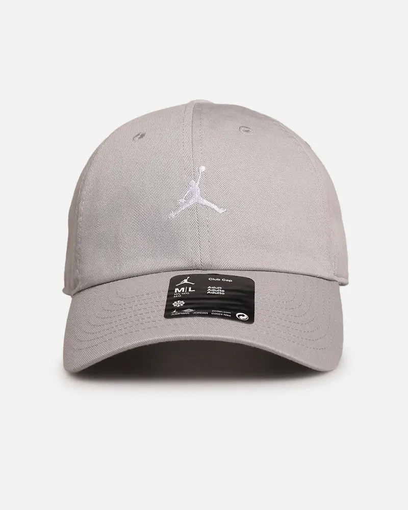 Jordan Club Unstructured Curved-Bill Strapback Hat Lt Smoke/White 1