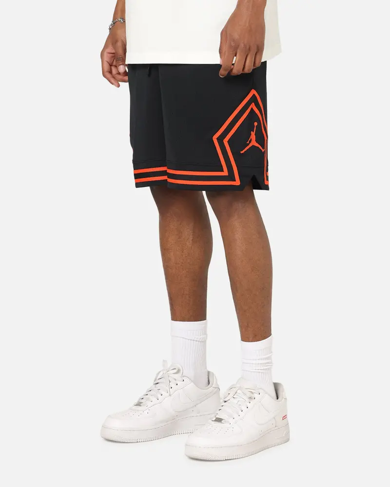 Jordan Dri-Fit Mesh Diamond Shorts Black/Orange 1