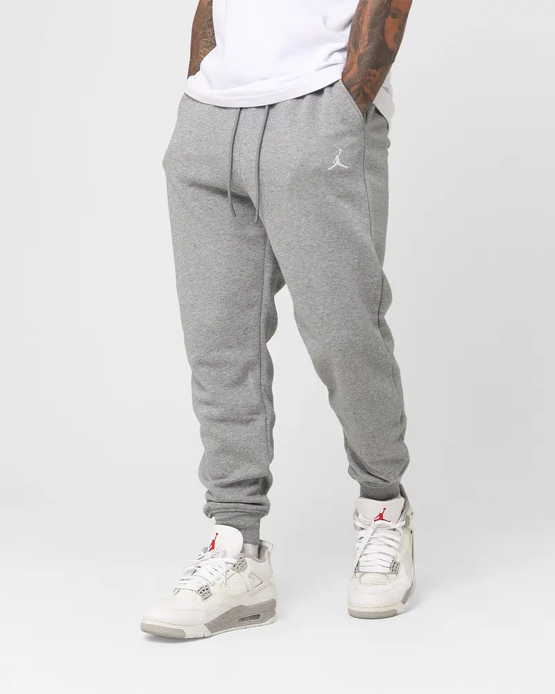 Jordan Essentials Fleece Tracksuit Pants Carbon Heather/White 1