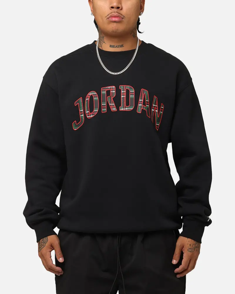 Jordan Essentials Holiday Fleece Crewneck Black/Sail 1