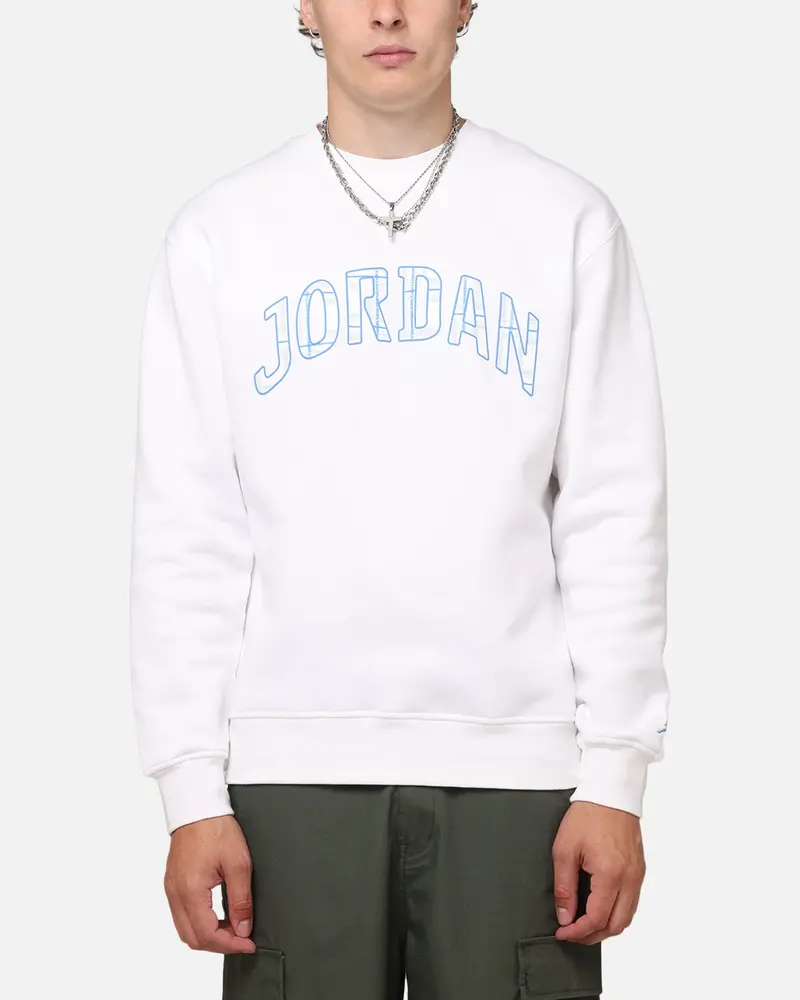 Jordan Essentials Holiday Fleece Crewneck White 1