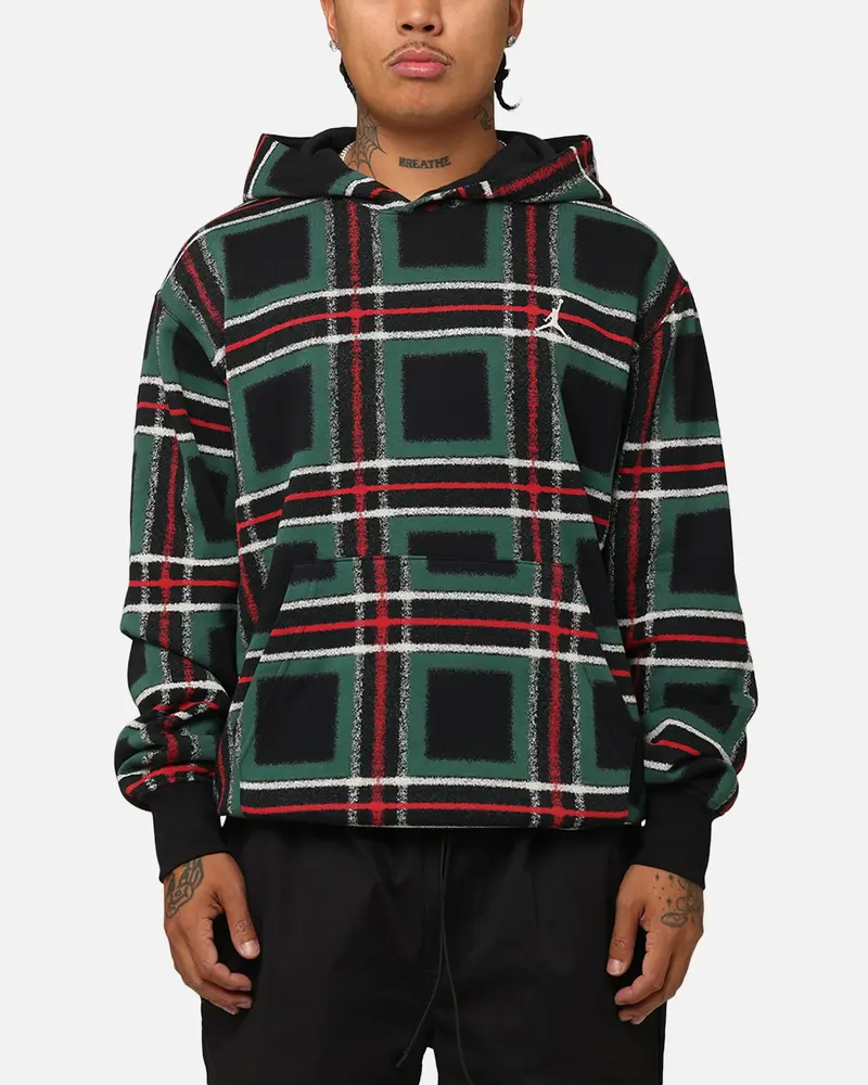 Jordan Essentials Holiday Fleece Pullover Hoodie Black/Sail 1