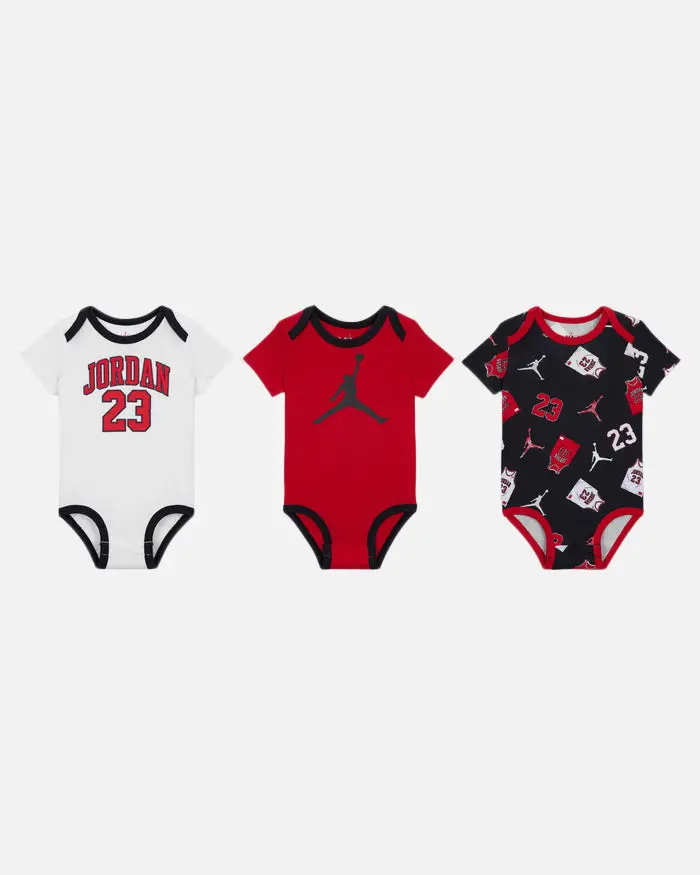 Jordan Infant Jumpamn 23 Jersey Bodysuit Set 3 Pack Black 1
