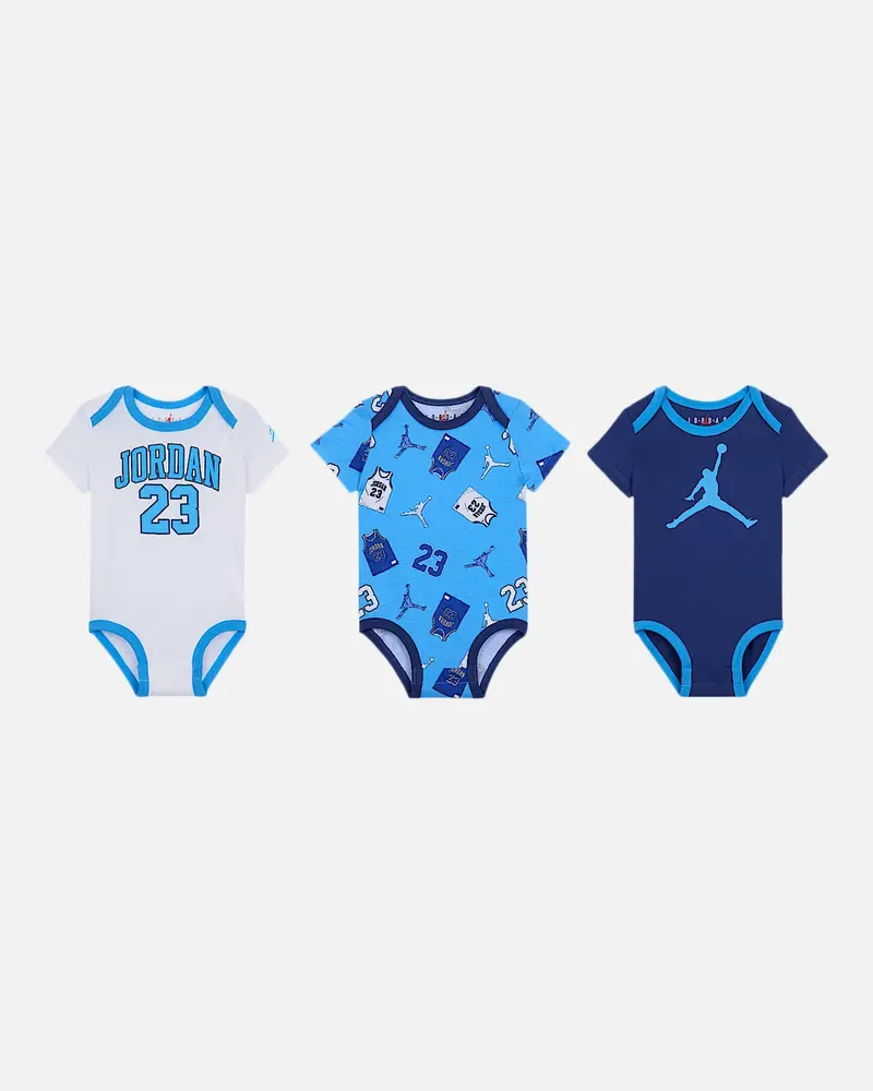 Jordan Infant Jumpamn 23 Jersey Bodysuit Set 3 Pack University Blue 1