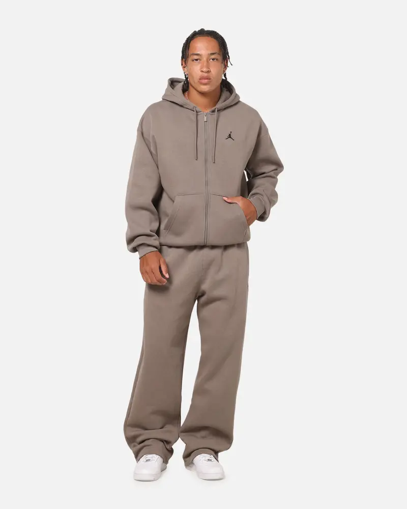 Jordan Jumpman Brooklyn Fleece Oversized Open-Hem Pants Olive Grey/Black 2