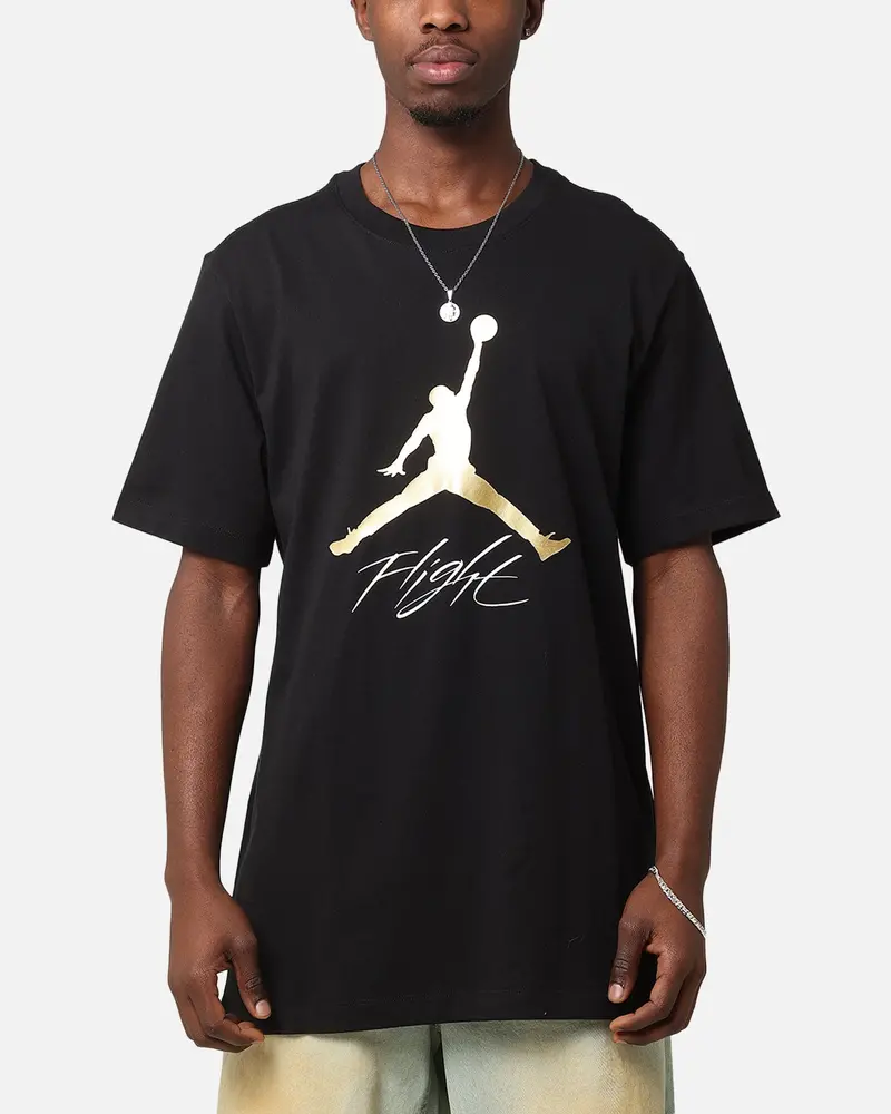 Jordan Jumpman Flight T-Shirt Black/Metallic Gold 1