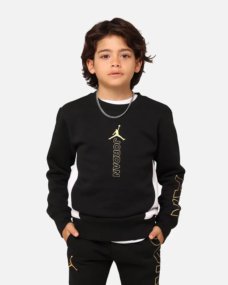 Jordan Junior Holiday Shine Air Crewneck Black 1