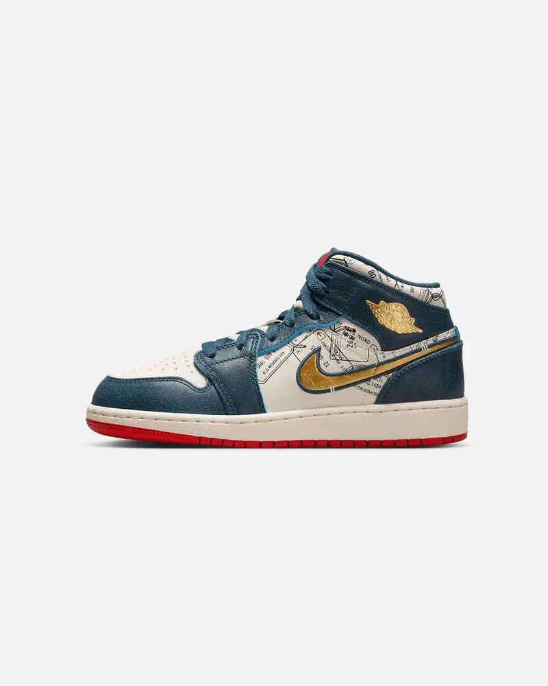 Jordan Kids' Air Jordan 1 Mid Se "Take Flight" (Gs) Armoury Navy/Metallic Gold 1
