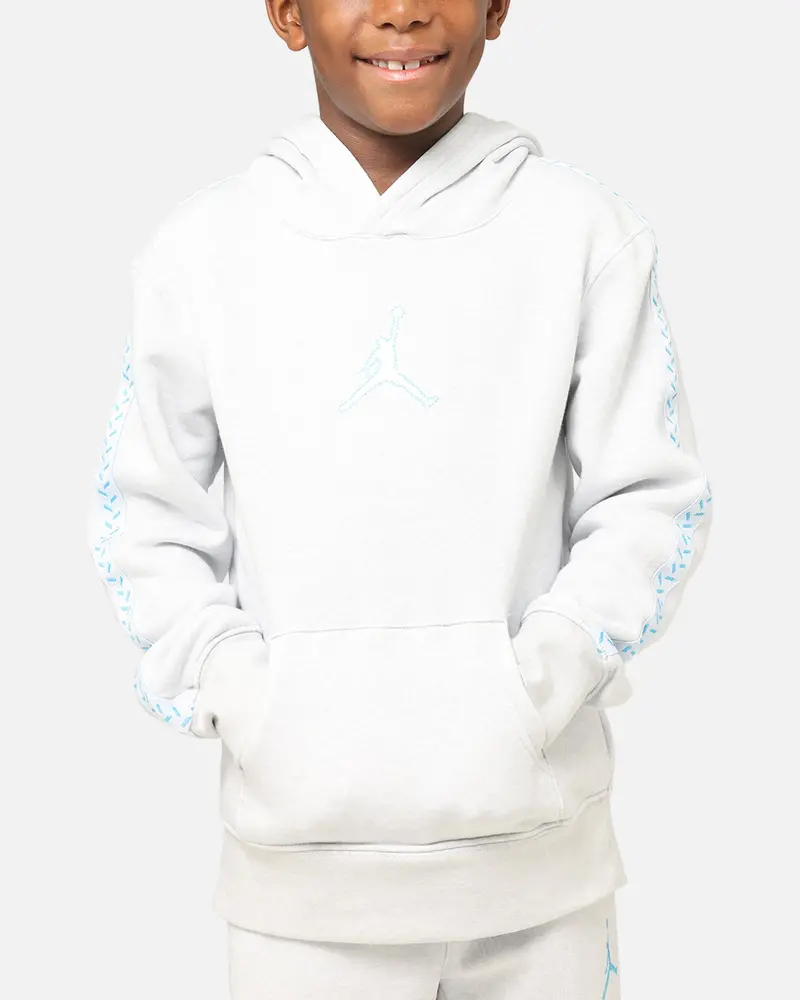 Jordan Kids' Flight Mvp Fleece Pullover Hoodie Pure Platinum 1
