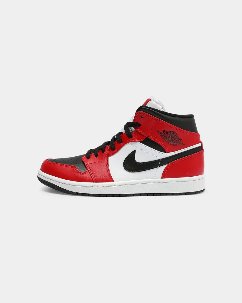 Jordan Men's Air Jordan 1 Mid ' Chicago Black Toe' Black/Black/Red 1
