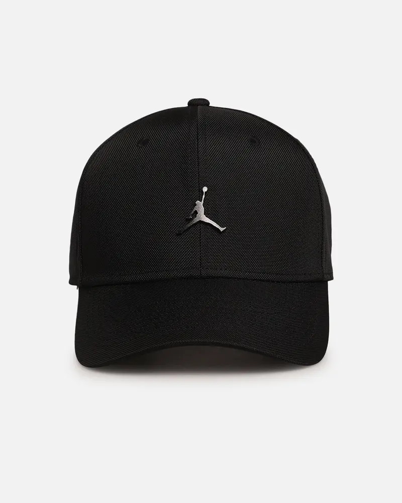 Jordan Rise Structured Metal Jumpman Strapback Hat Black 1