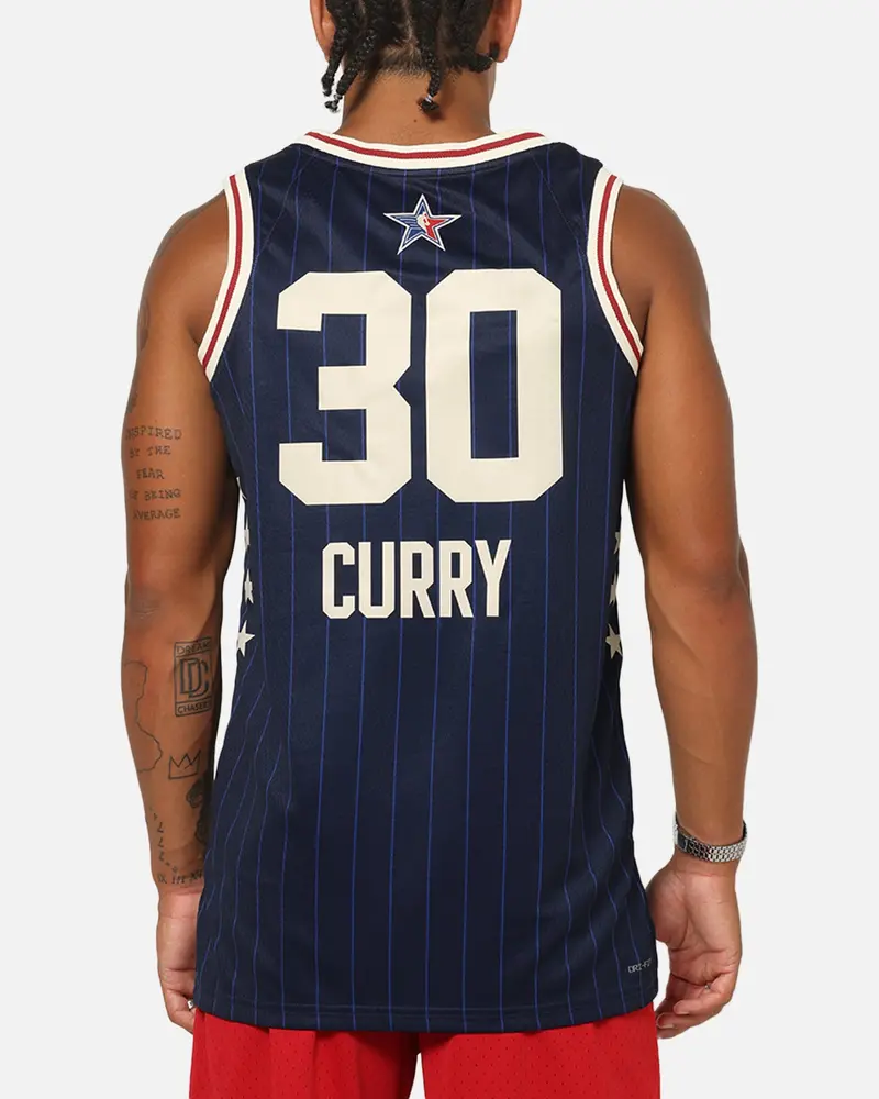 Jordan Stephen Curry All-Star 73Rd Anniversary Swingman Jersey Navy 1