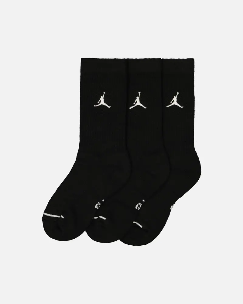 Jordan U J Everyday Cush Poly Crew Socks 3 Pack Black/White 1
