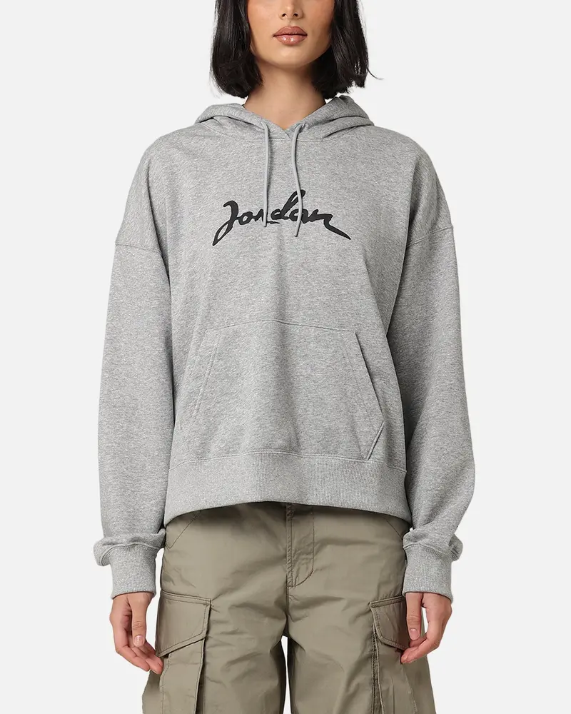 Jordan Women's Brooklyn Fleece Pullover Hoodie Dark Grey Heather 1
