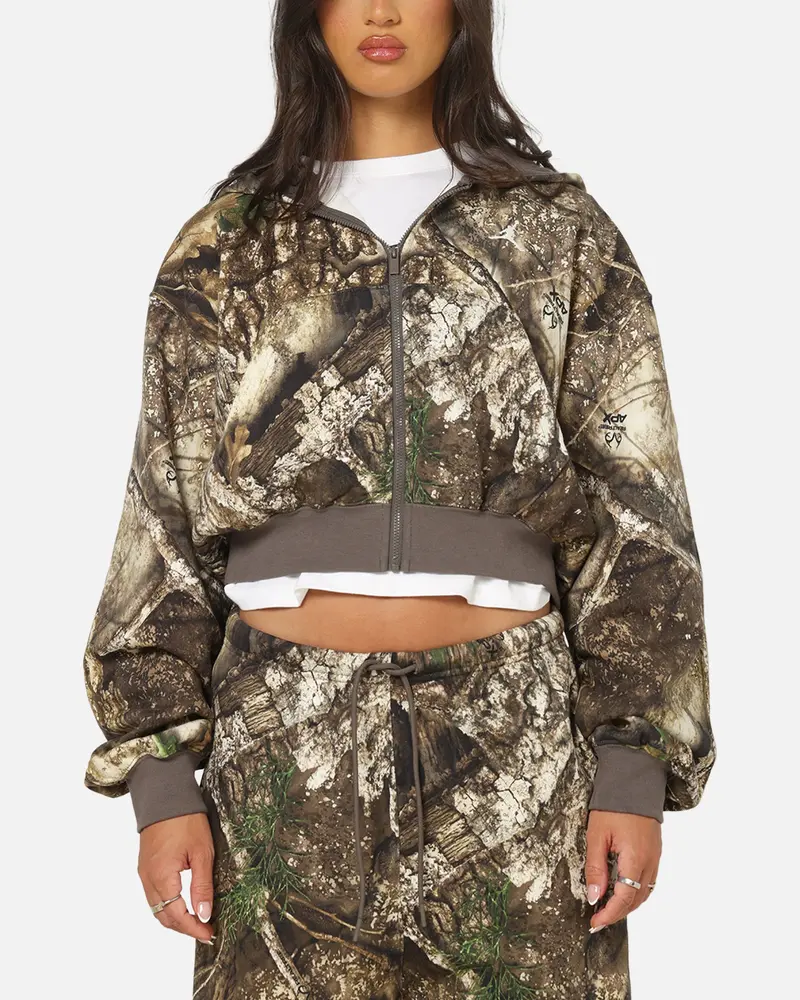 Jordan Women's Brooklyn Fleece Realtree Mod Crop Full-Zip Hoodie Sail/Sail 1