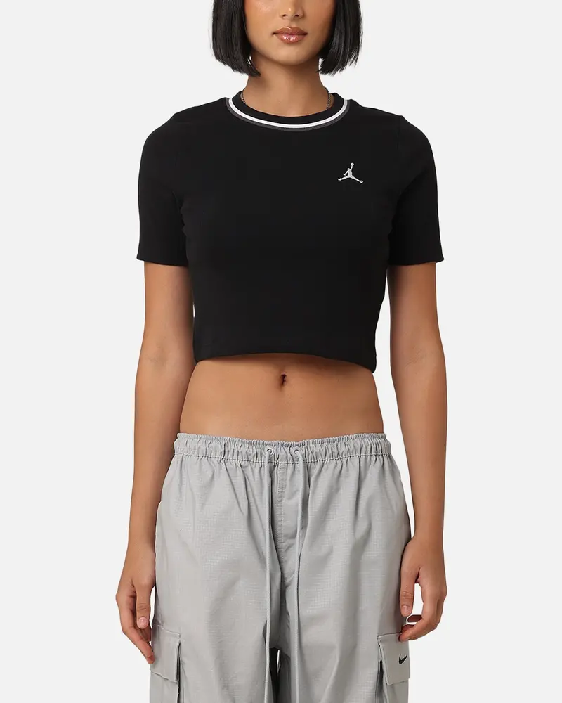 Jordan Women's Cropped Knit Top Black/White 1