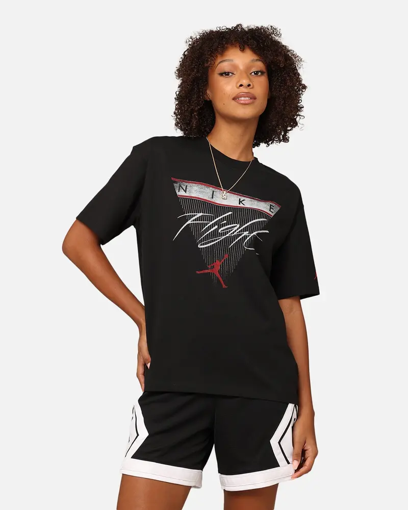 Jordan Women's Flight Heritage Graphic T-Shirt Black/Gym Red 1