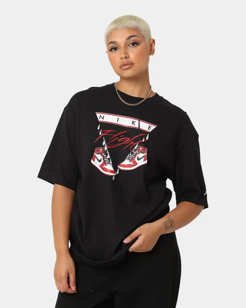 Jordan Women's Jordan Flight Shoe Graphic T-Shirt Black/Varsity Red 1