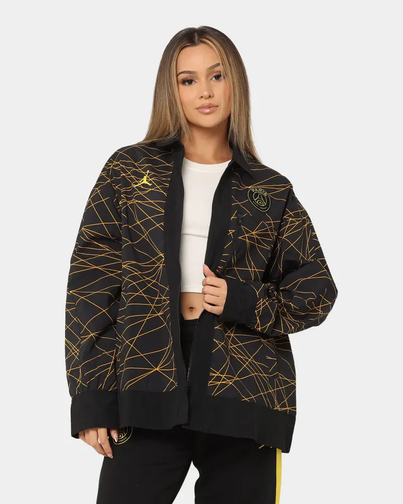 Jordan Women's Jordan X Paris Saint-Germain Anthem Jacket Black/Tour Yellow 1