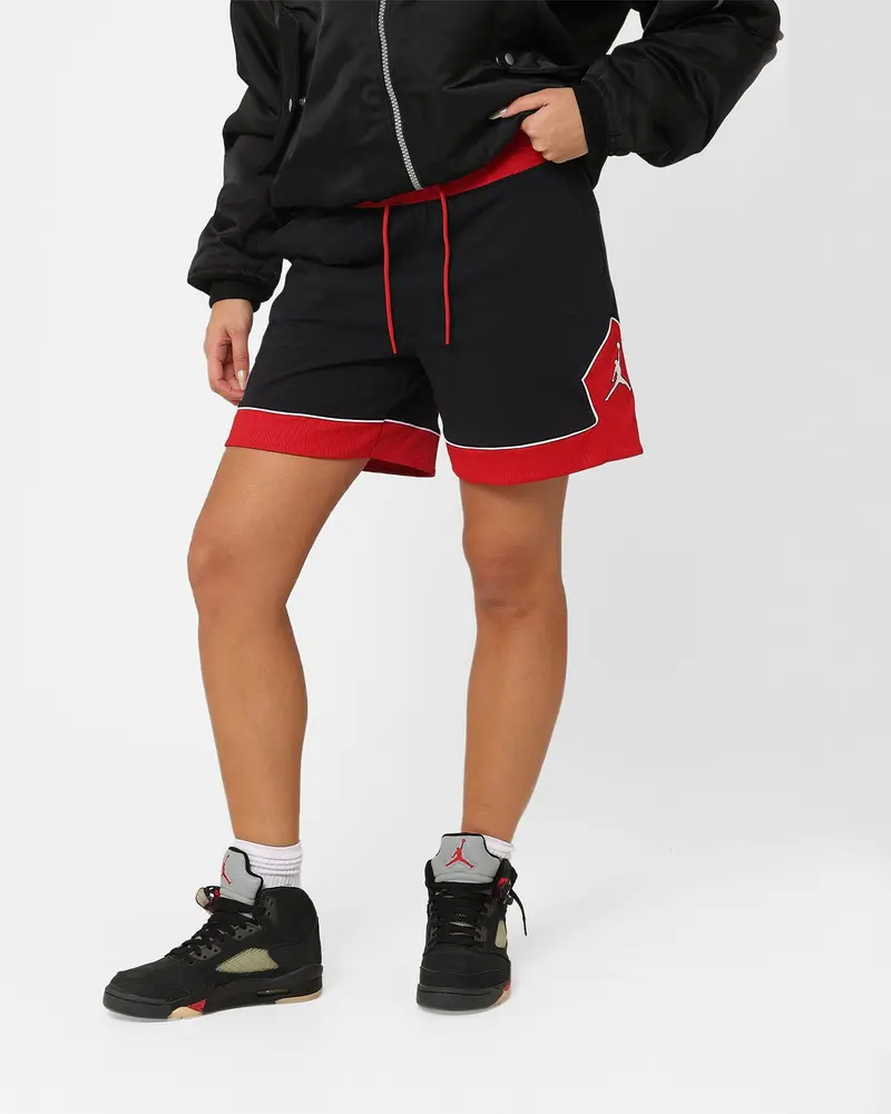Jordan Women's Lightweight Diamond Shorts Black/Gym Red/White 1